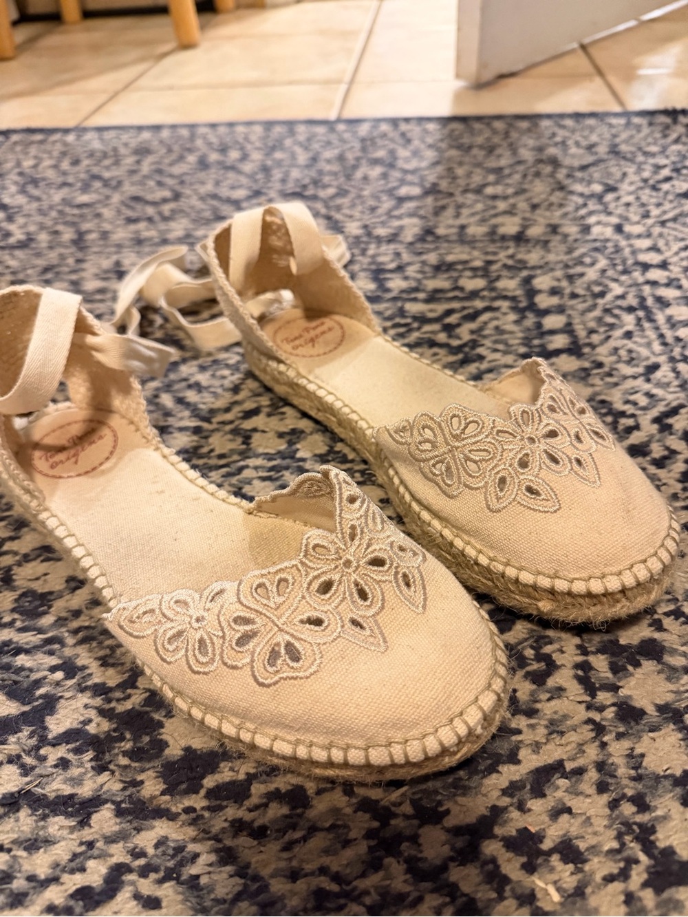 Lace-Up Canvas Flates - Toni Pons